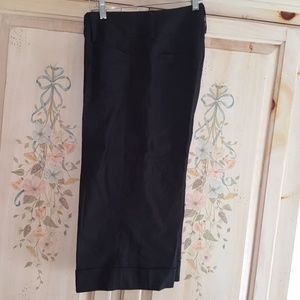 Pants Cropped Black WHBM Linen Rayon